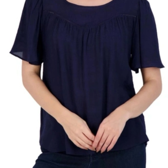 Nanette Lepore flutter sleeve blouse - Picture 1 of 8